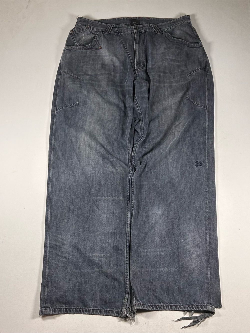 Rare Authentic Vtg Jordan 90s Baggy Jeans 38X34 Jumpman Black Faded Distressed